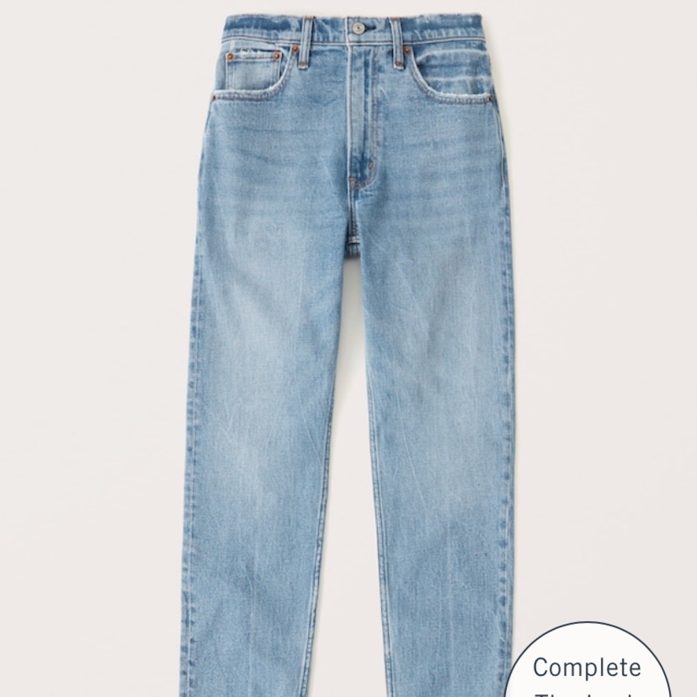 Abercrombie & Fitch High Rise Medium Wash Mom Jean